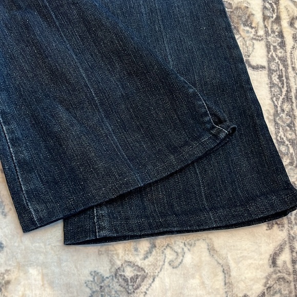 7 for All Mankind Flare Medium Blue Denim Jeans Green Signature Pocket 26 - Picture 12 of 14